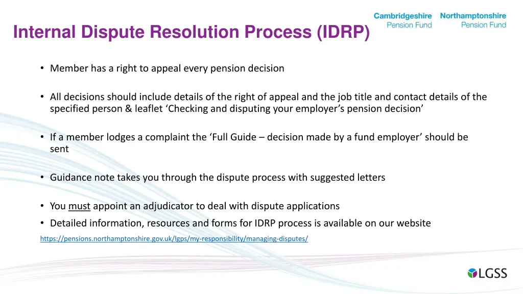 internal dispute resolution process idrp