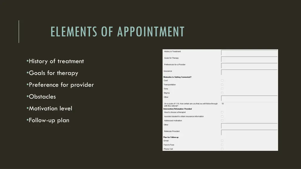 elements of appointment