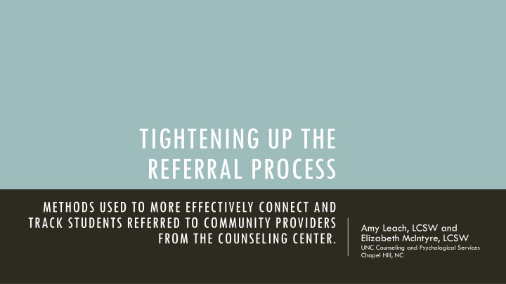 tightening up the referral process