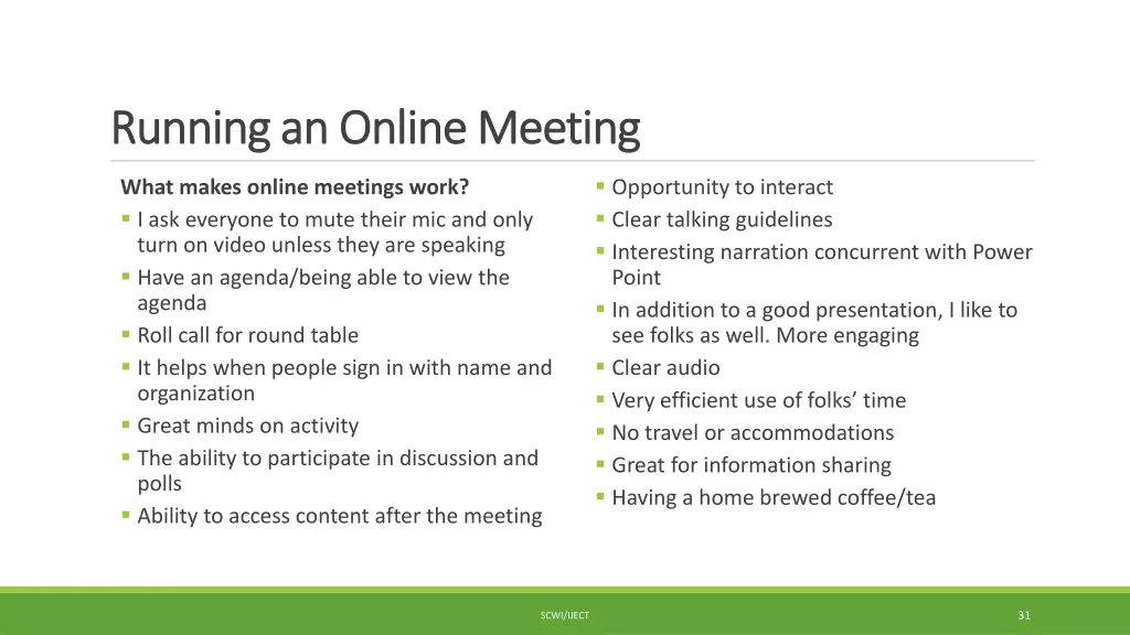 running an online meeting running an online