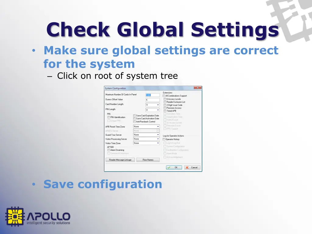 check global settings make sure global settings