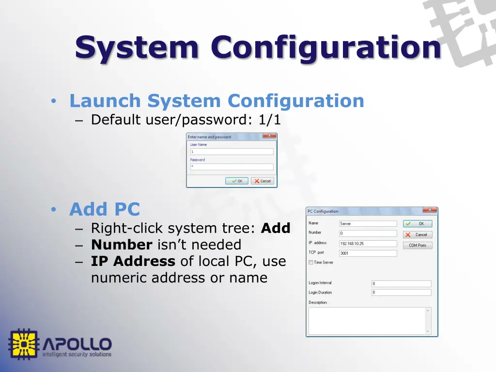 system configuration