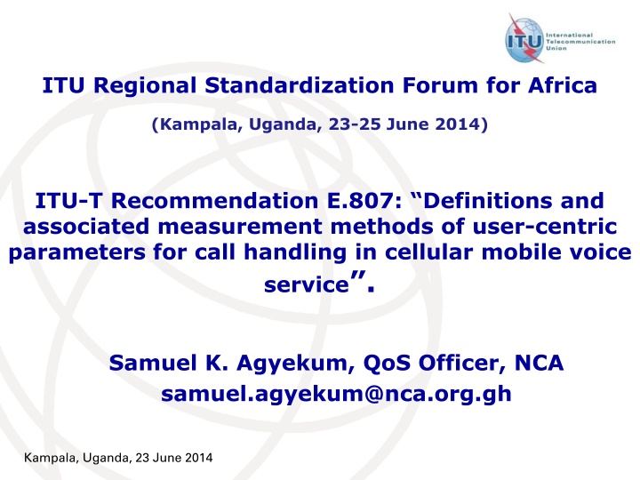 itu regional standardization forum for africa