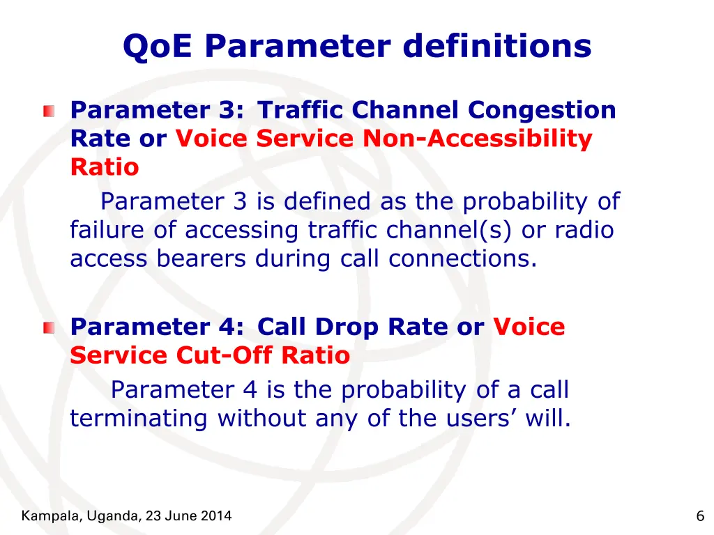 qoe parameter definitions 1