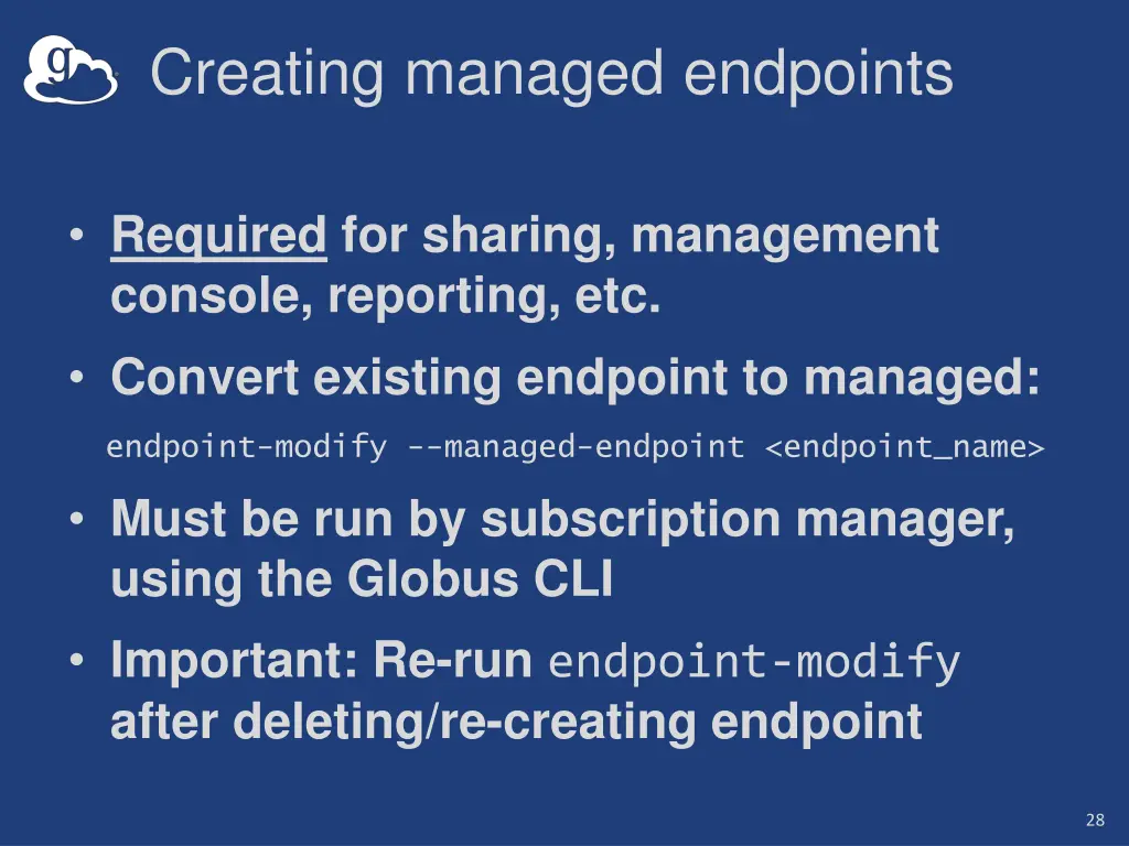 creating managed endpoints