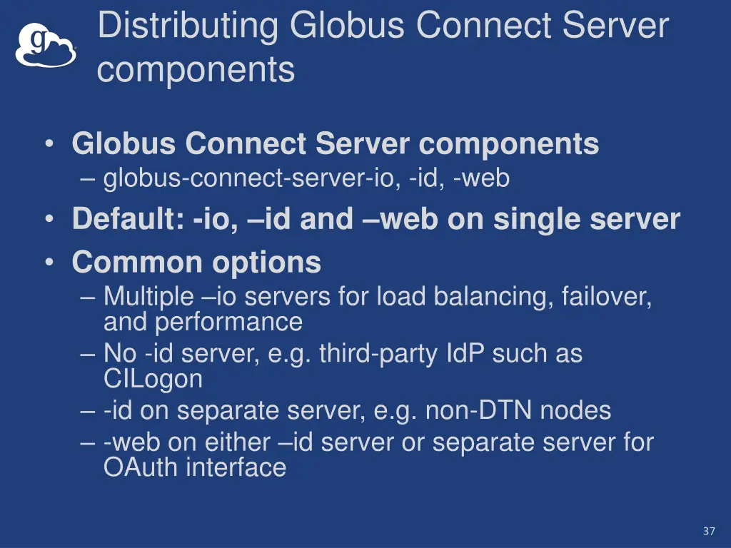 distributing globus connect server components