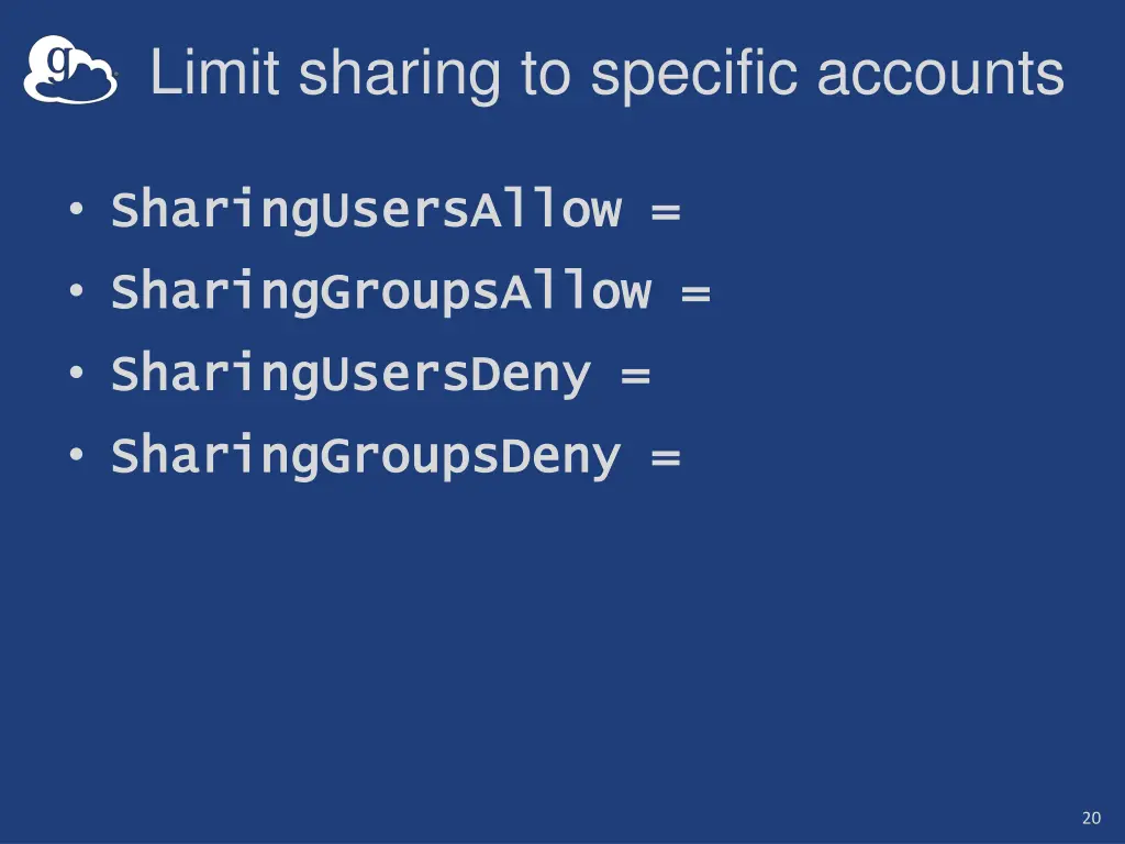 limit sharing to specific accounts