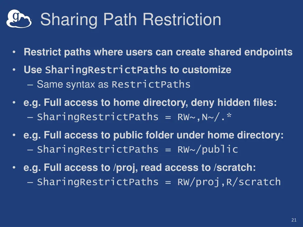 sharing path restriction