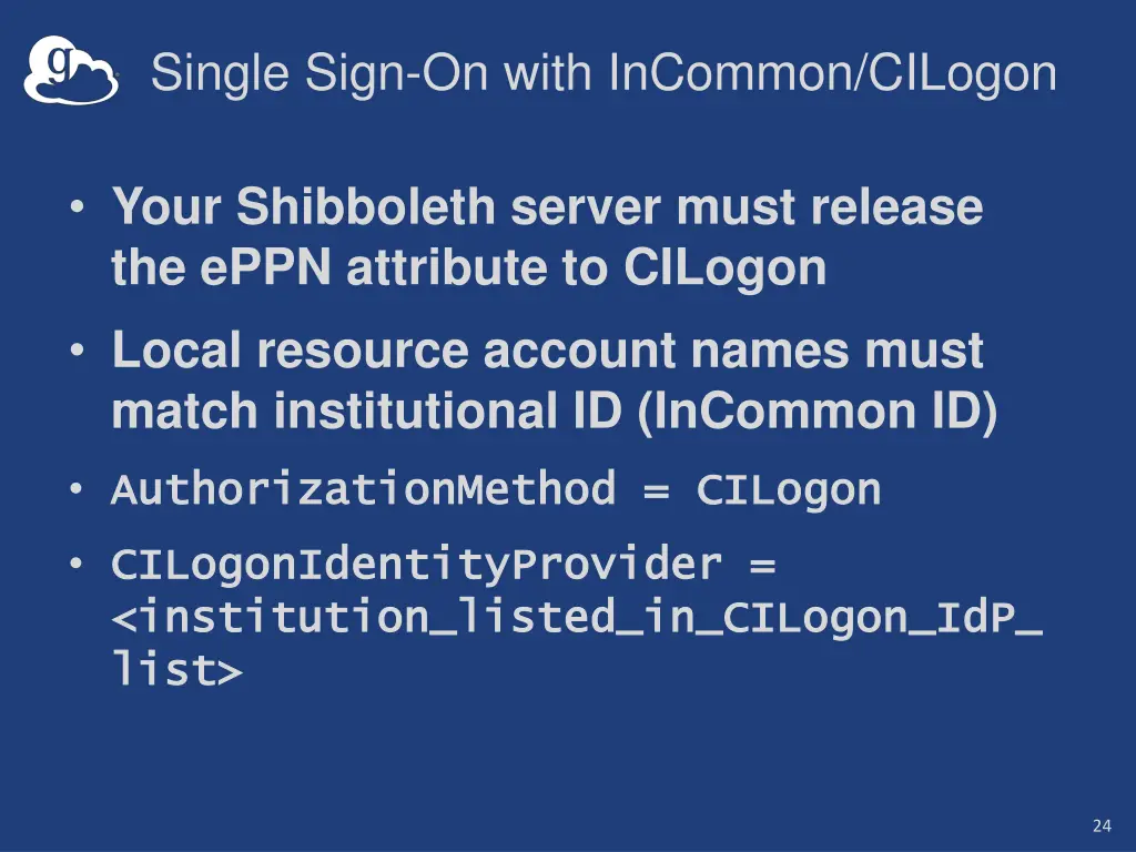 single sign on with incommon cilogon