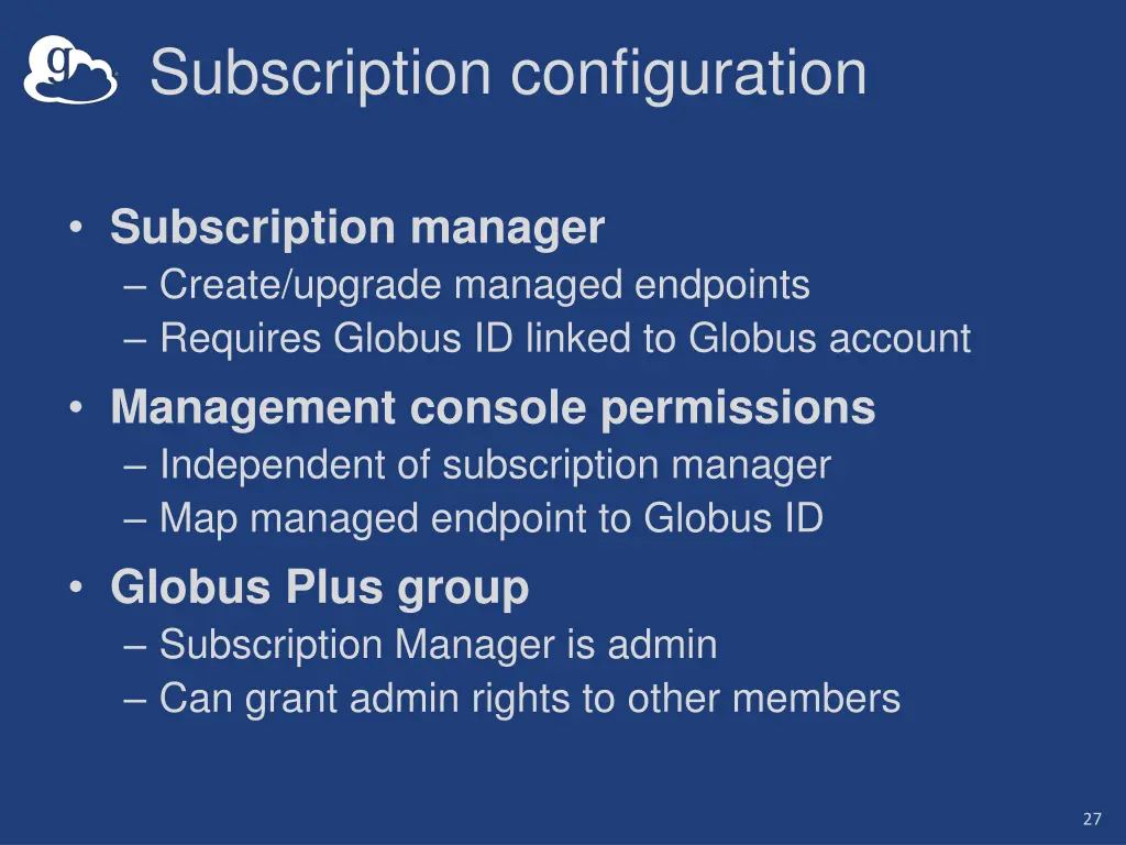 subscription configuration