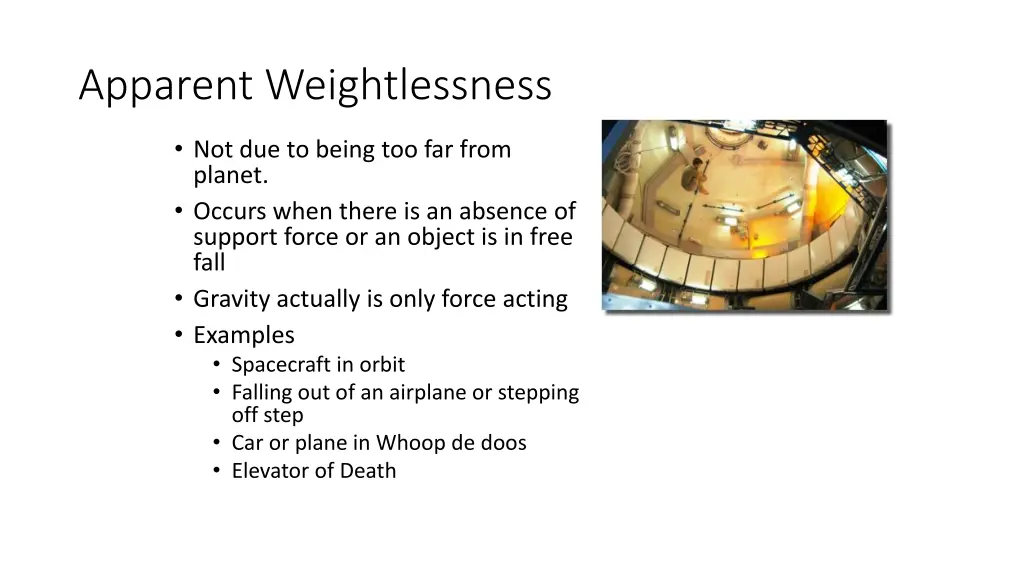 apparent weightlessness