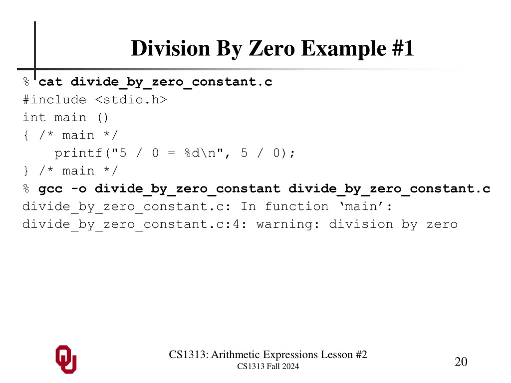 division by zero example 1