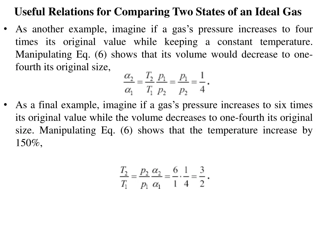 useful relations for comparing two states 1