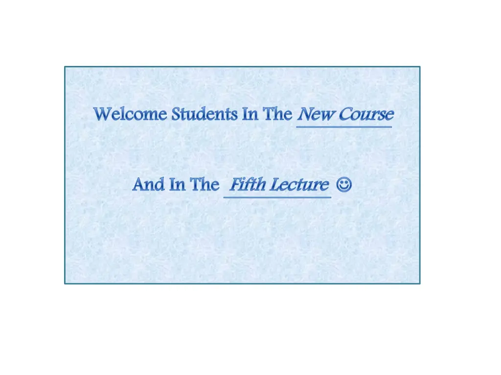 welcome students in the