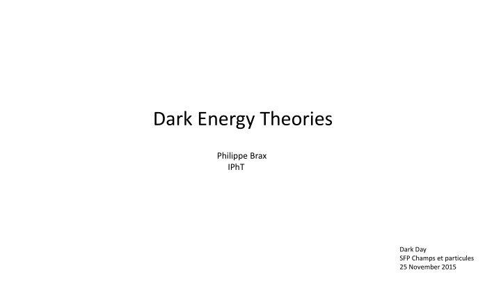 dark energy theories