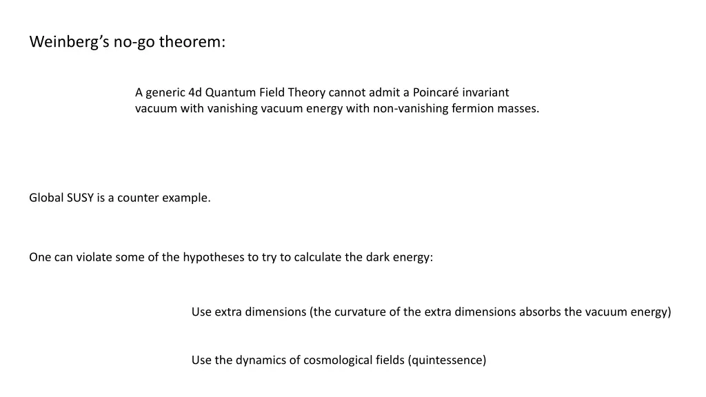 weinberg s no go theorem