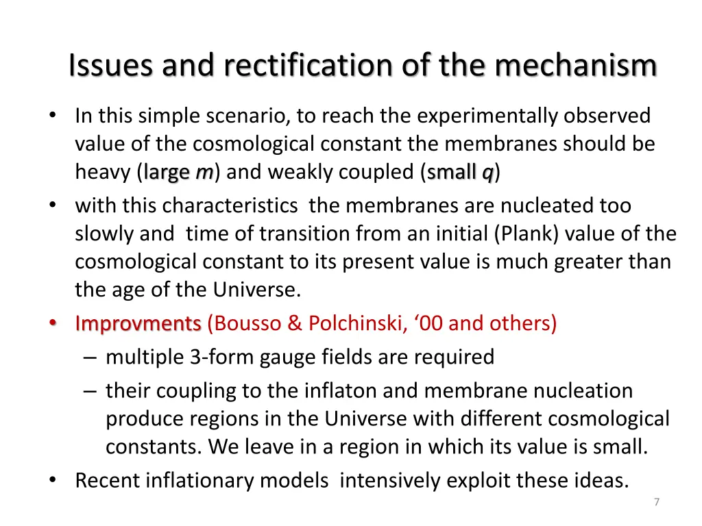 issues and rectification of the mechanism