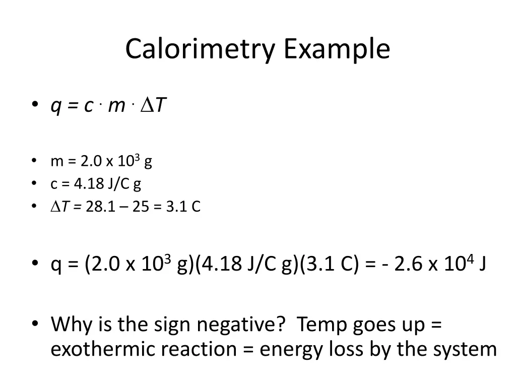 calorimetry example 1