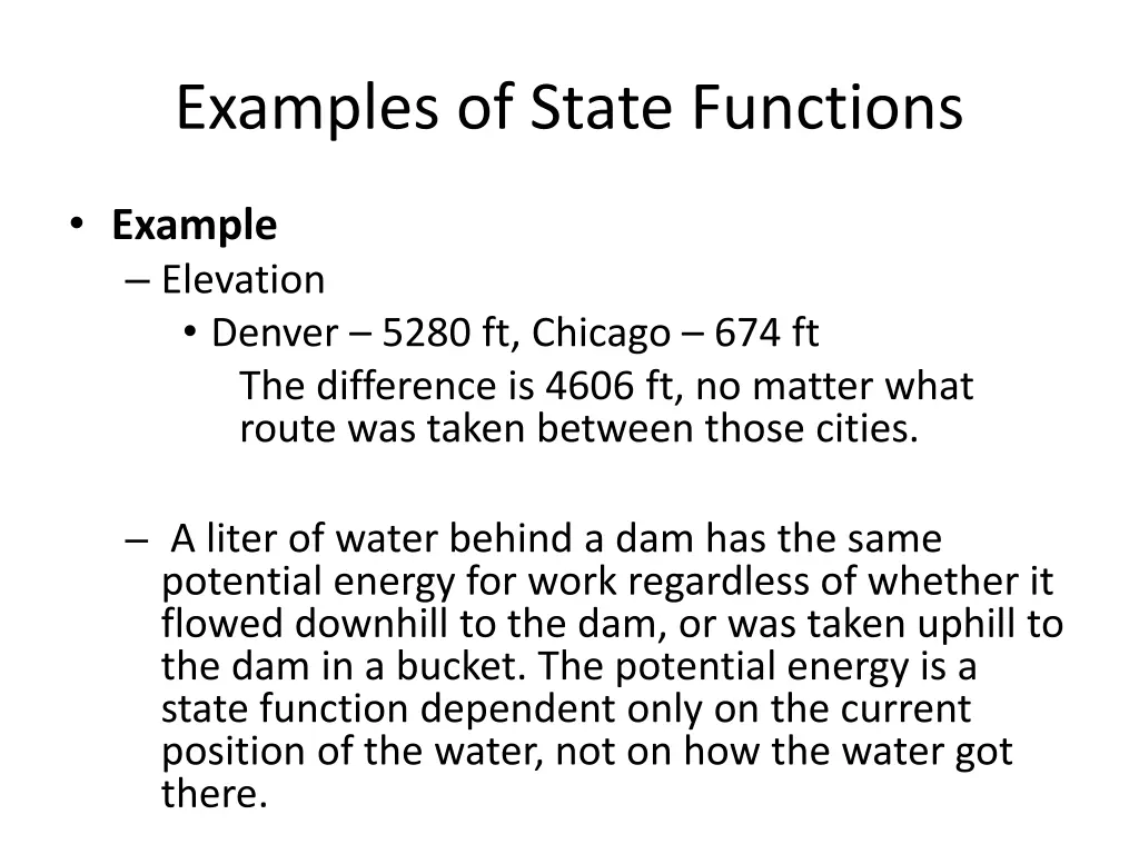 examples of state functions