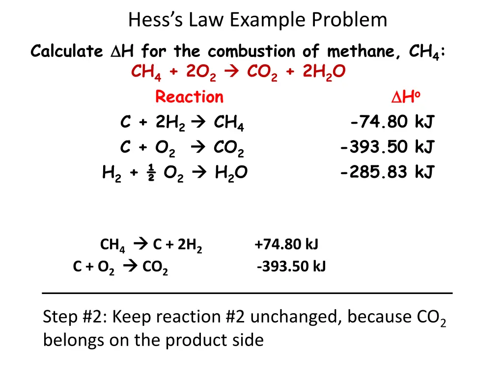 hess s law example problem calculate