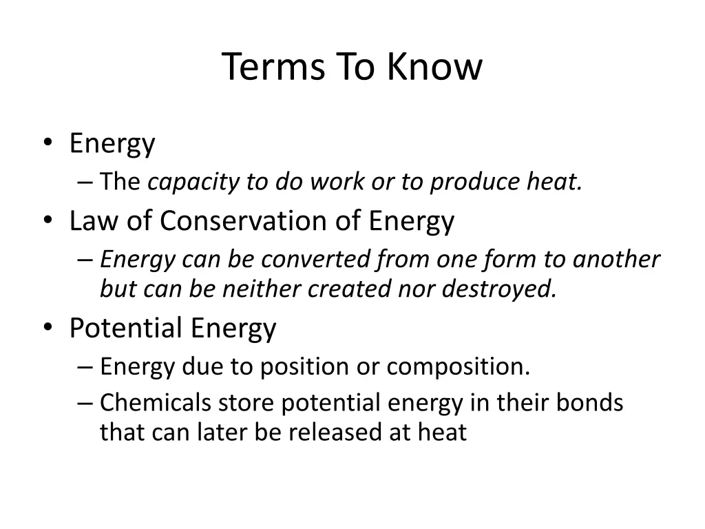 terms to know