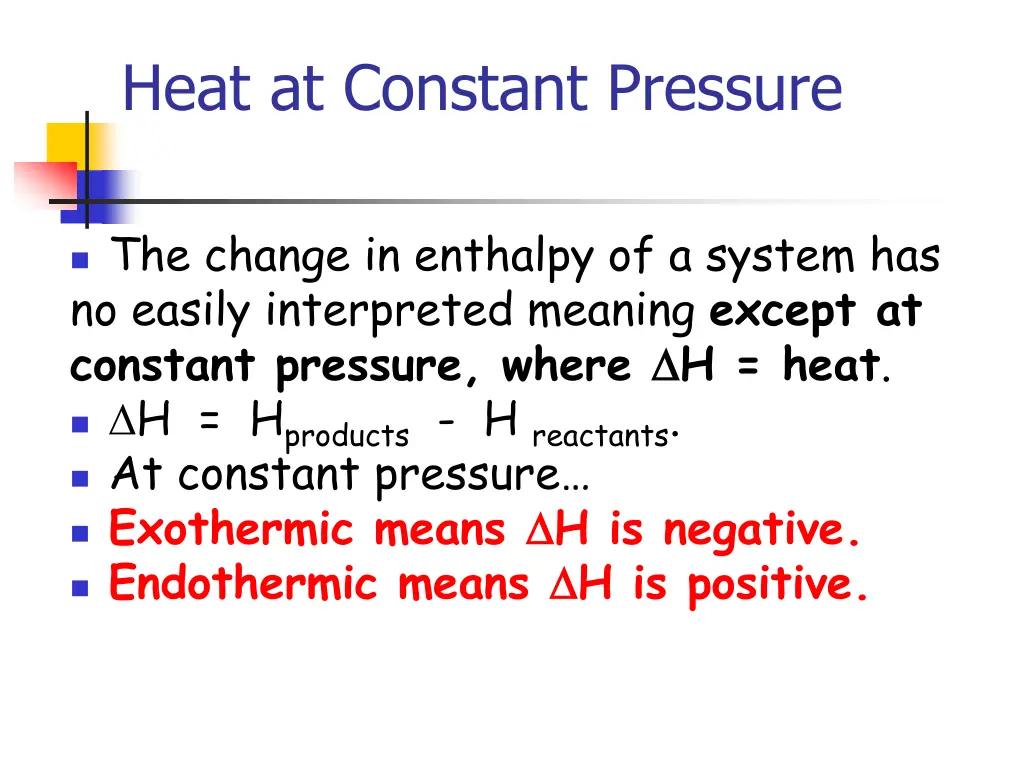 heat at constant pressure