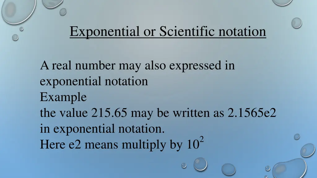 exponential or scientific notation