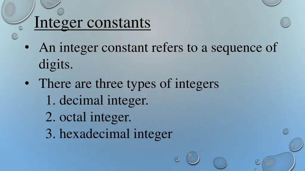 integer constants