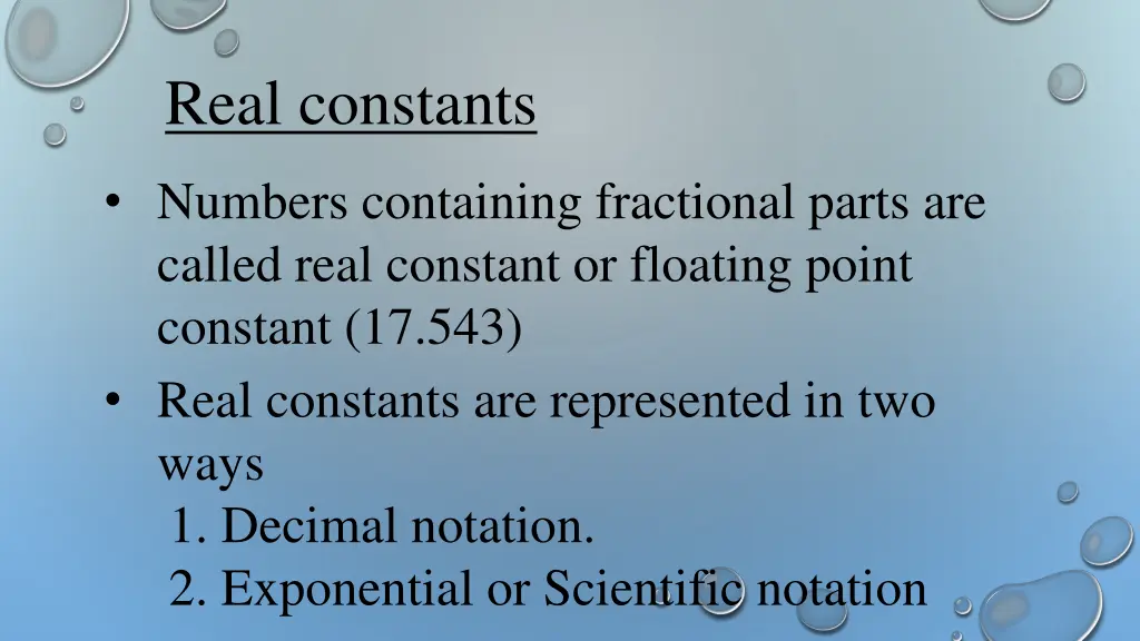 real constants