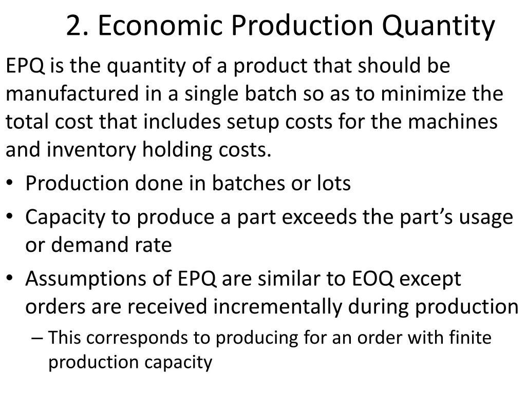 2 economic production quantity