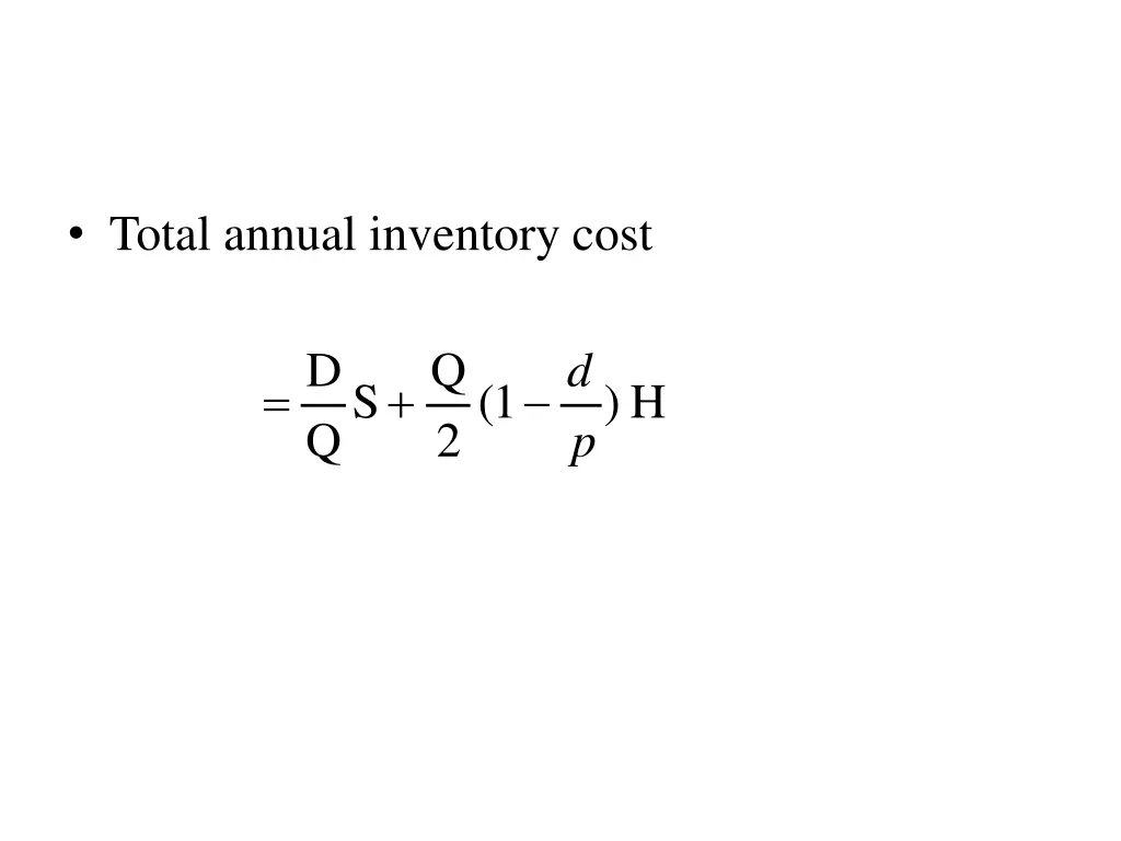 total annual inventory cost