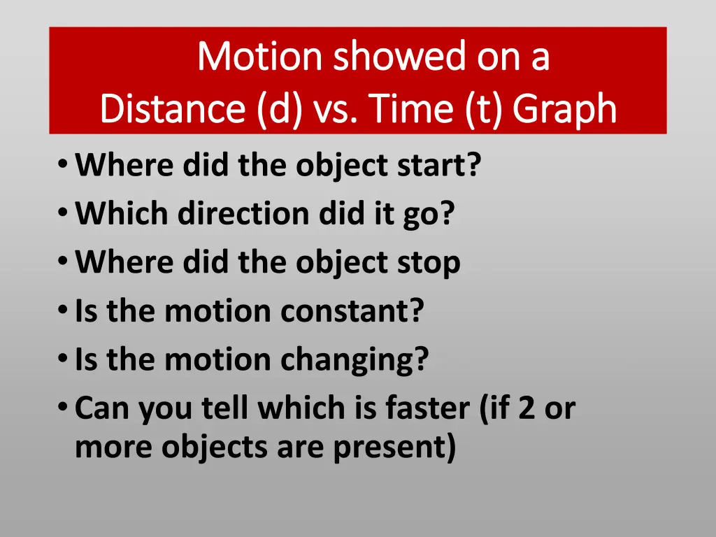 motion showed on a motion showed on a distance