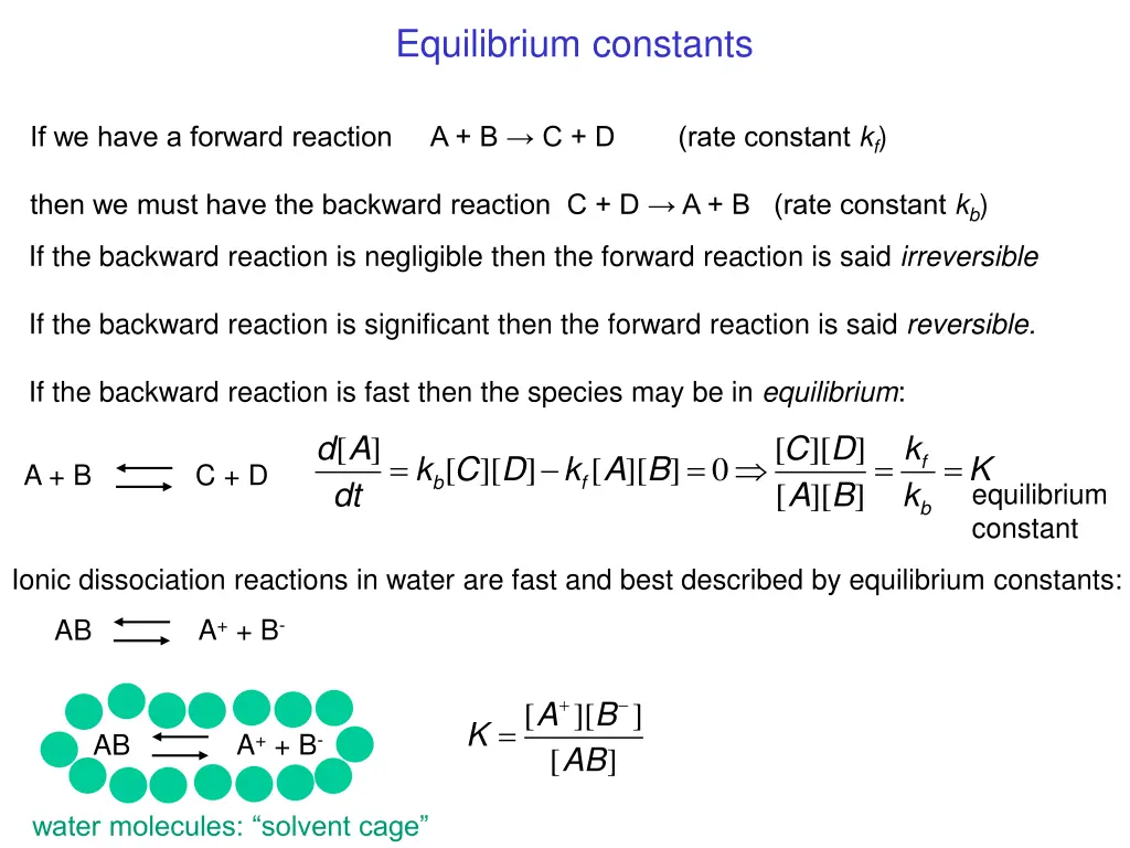 equilibrium constants