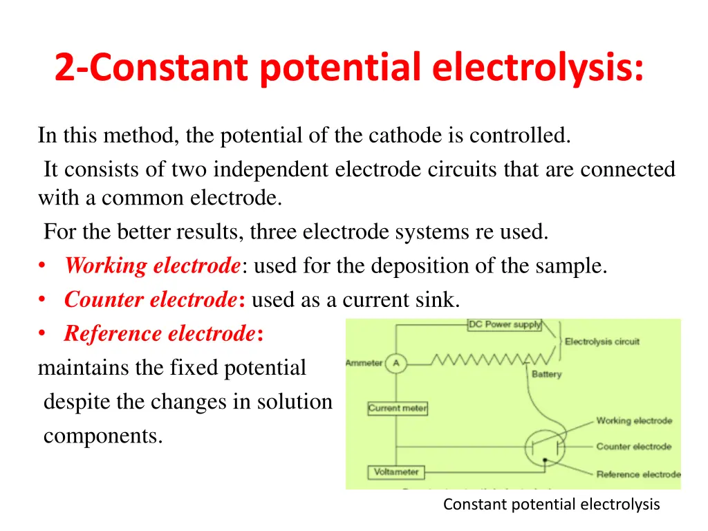 2 constant potential electrolysis