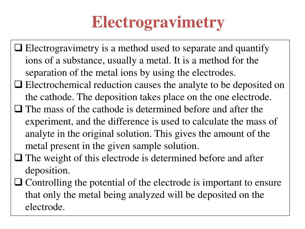 electrogravimetry