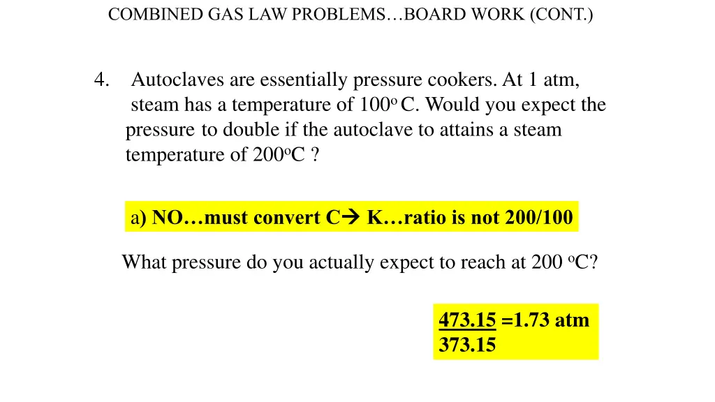 combined gas law problems board work cont 2