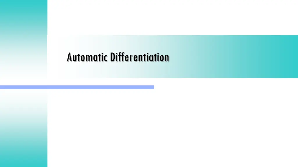 automatic differentiation