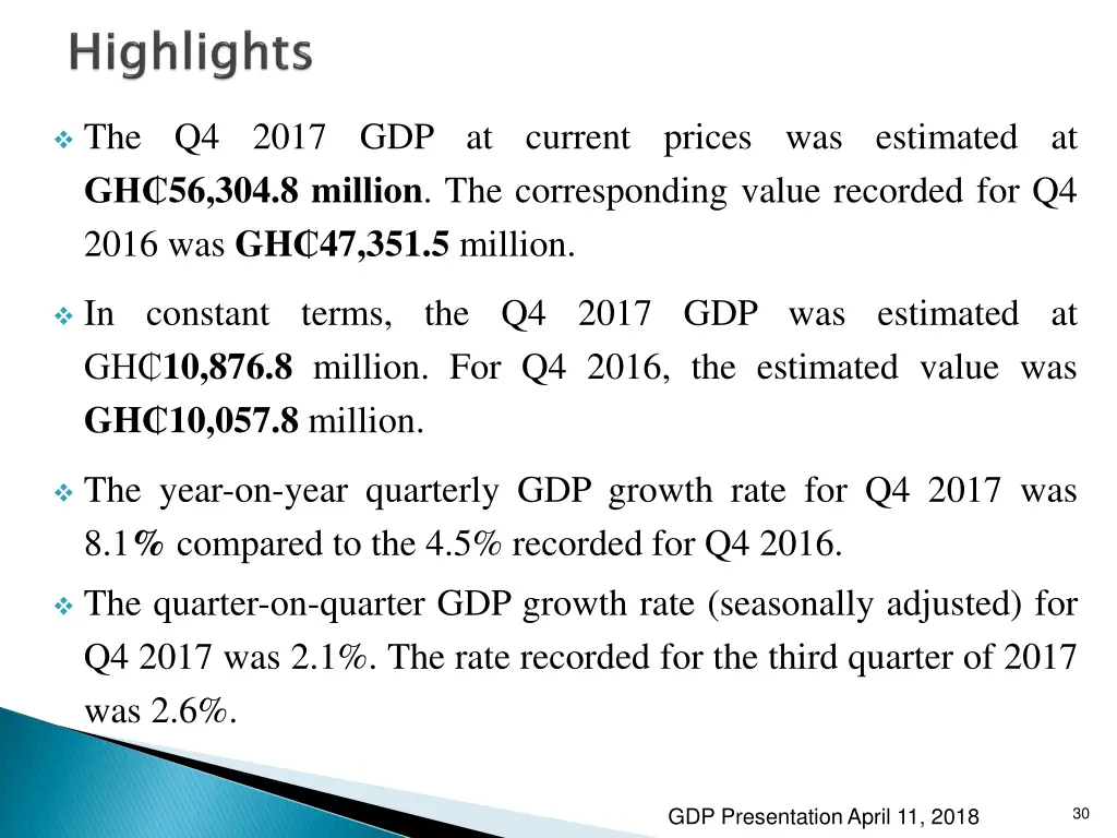 the q4 2017 gdp at current prices was estimated