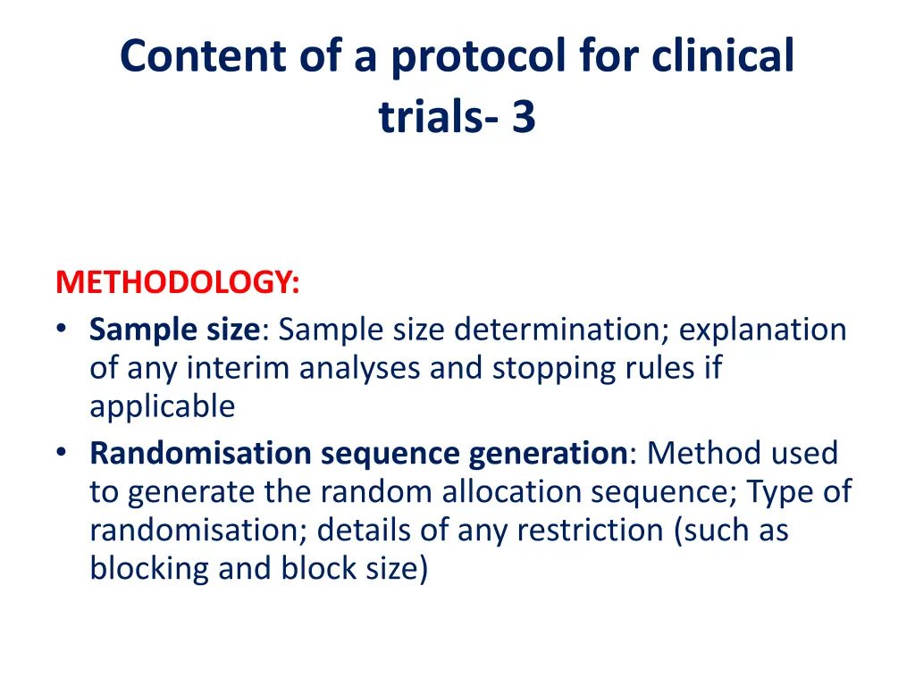 content of a protocol for clinical trials 3