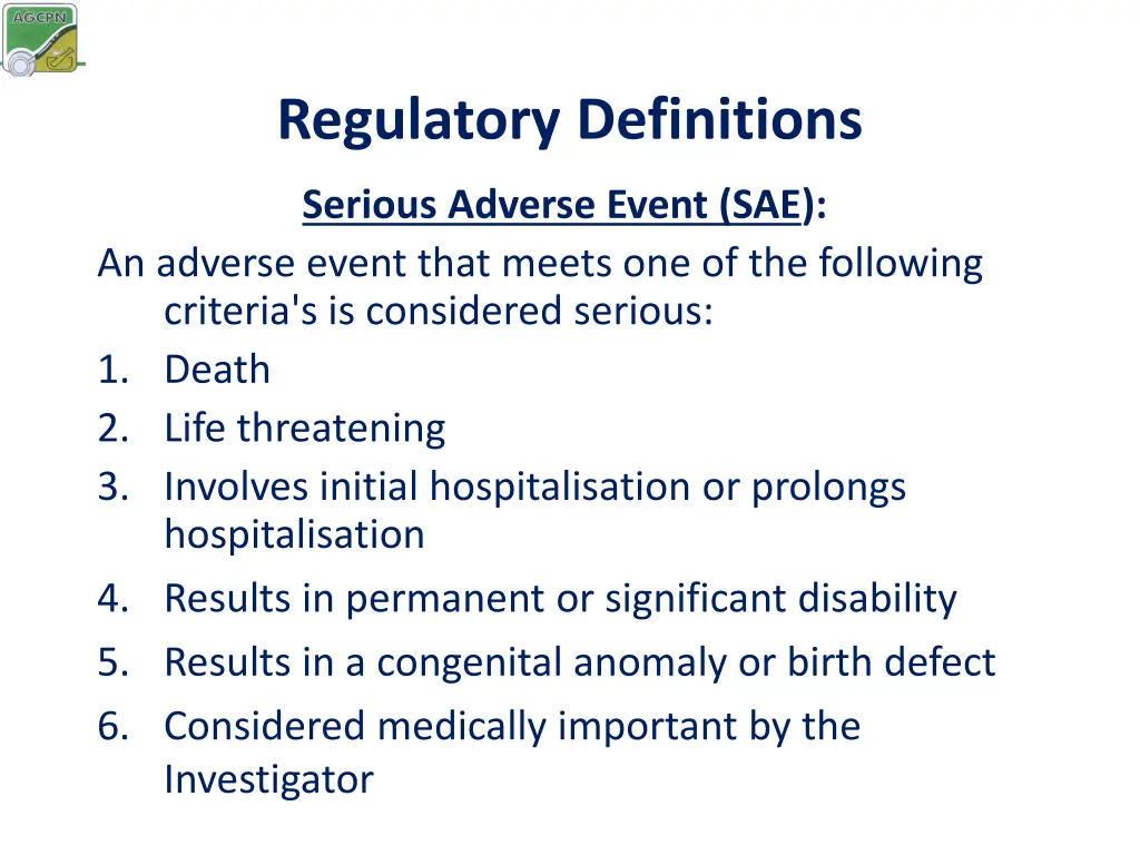 regulatory definitions 1