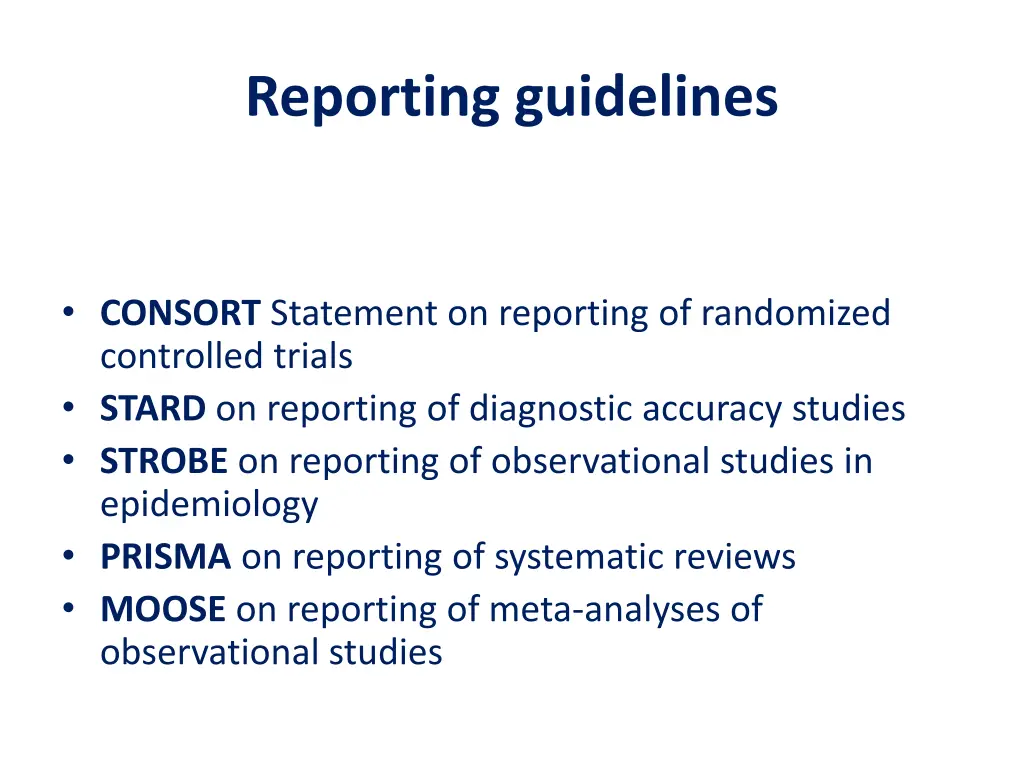 reporting guidelines