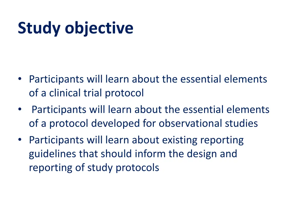 study objective