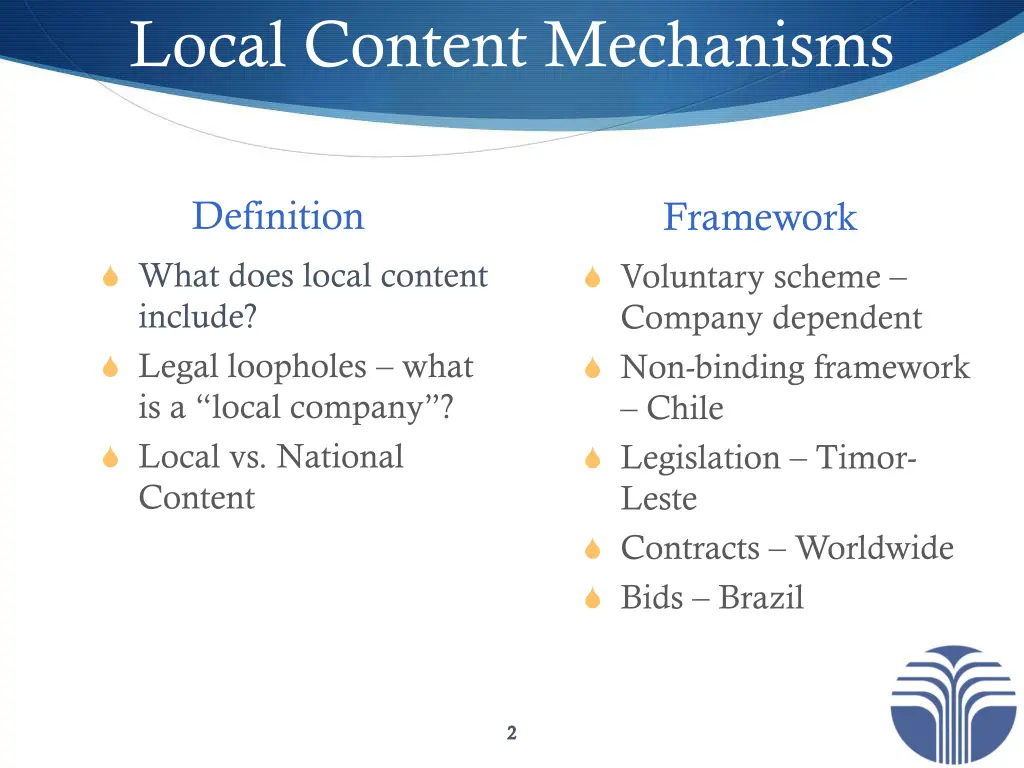 local content mechanisms