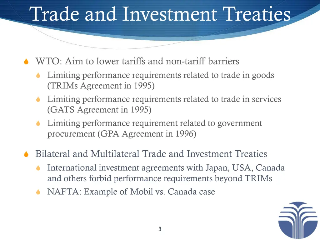 trade and investment treaties