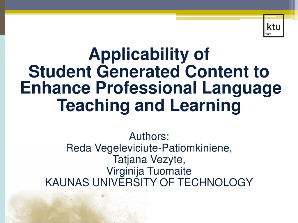 applicability of student generated content 1