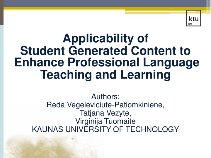 applicability of student generated content