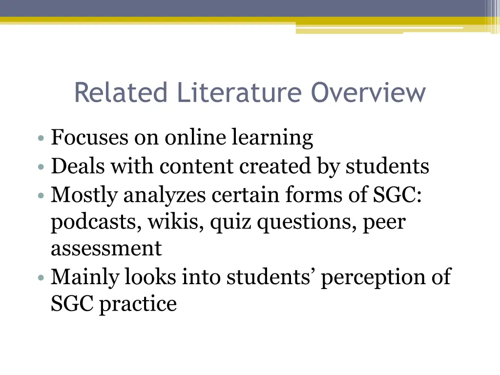 related literature overview