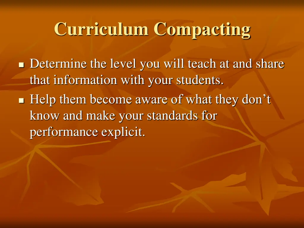 curriculum compacting