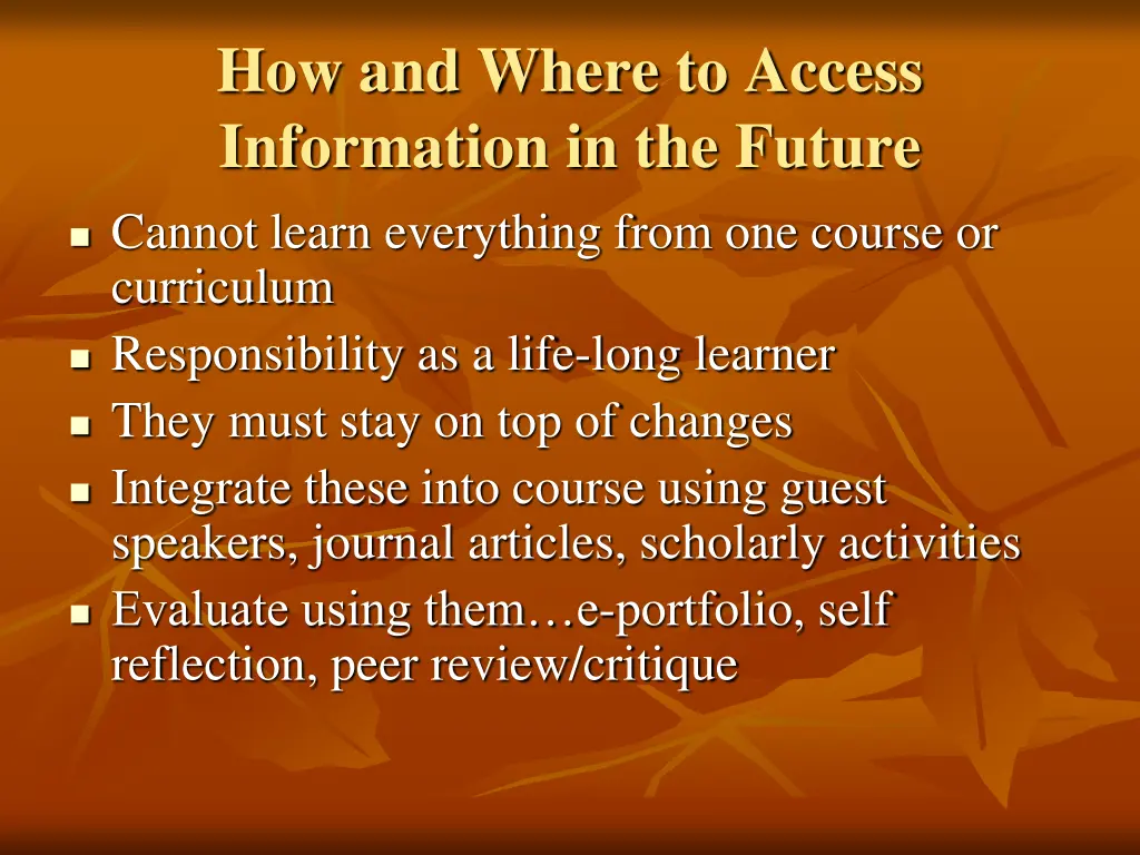 how and where to access information in the future