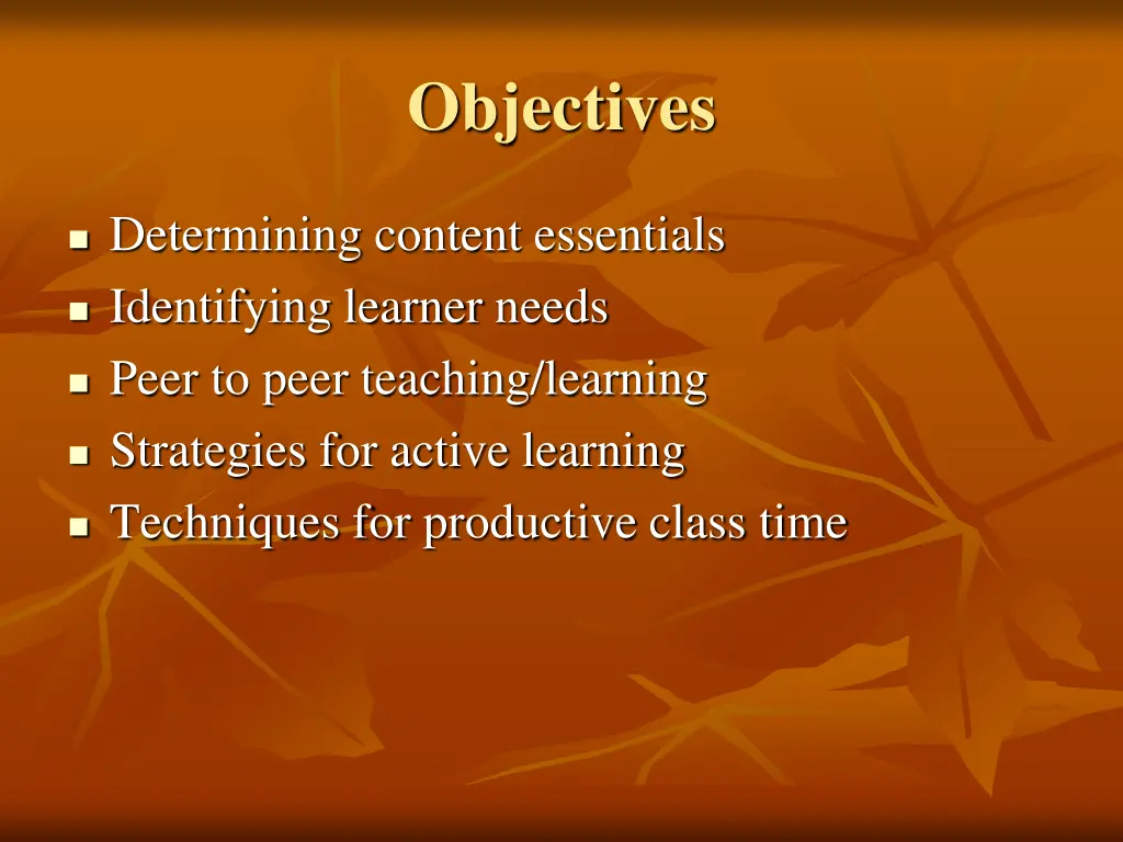 objectives